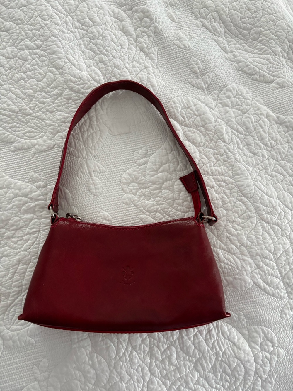 Classic Red Leather Florence Shoulder Bag